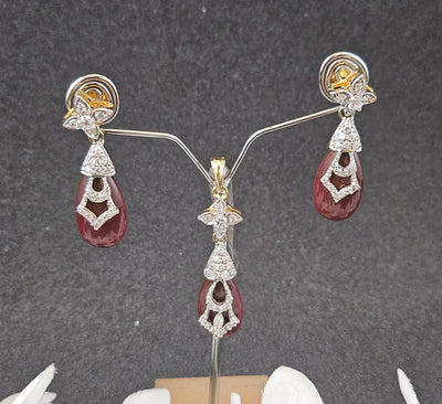 American Diamond Pendant Set