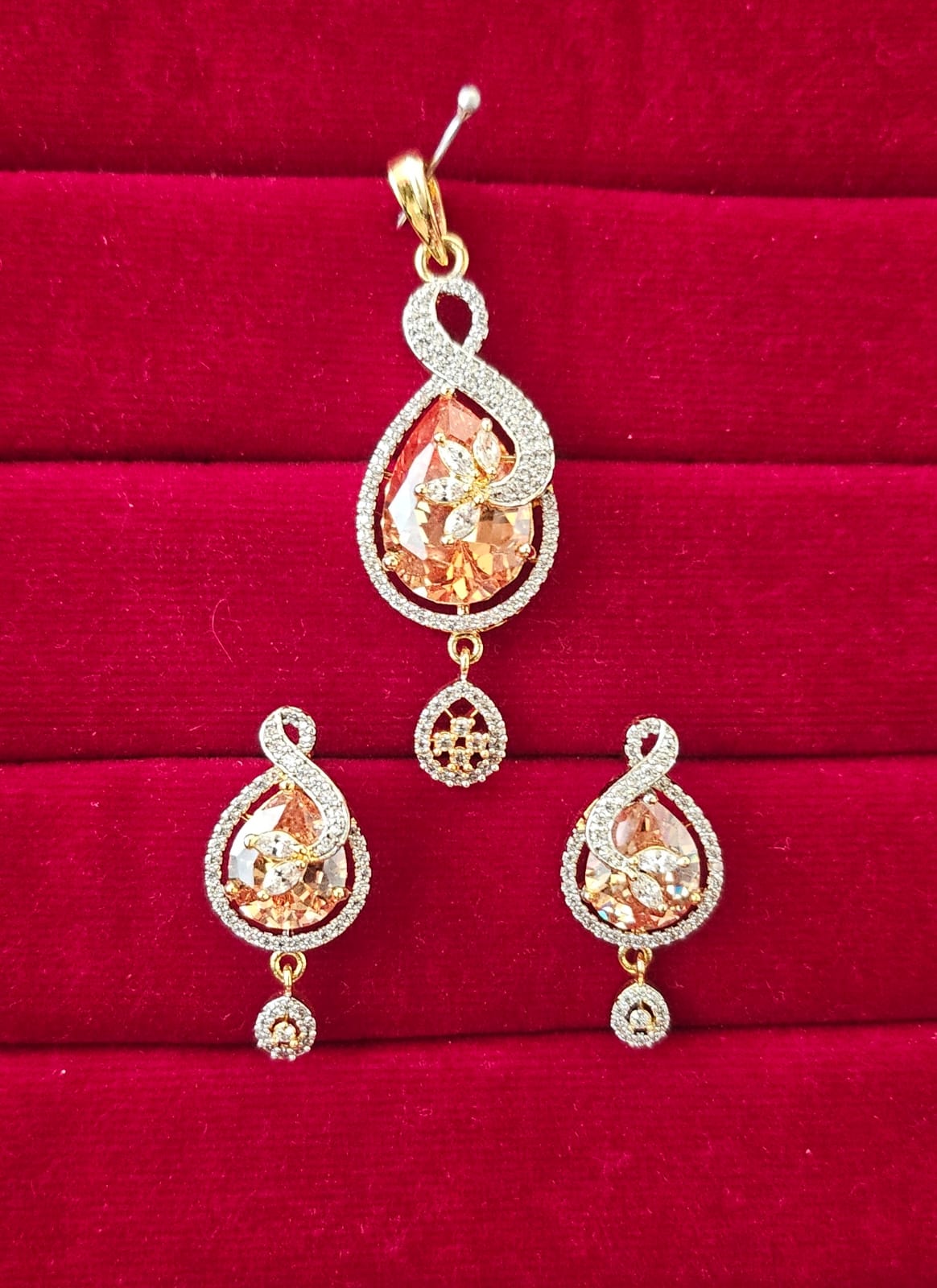 American Diamond Pendant Set