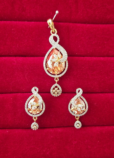 American Diamond Pendant Set