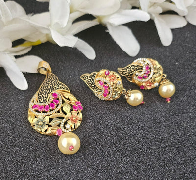 American Diamond Pendant Set