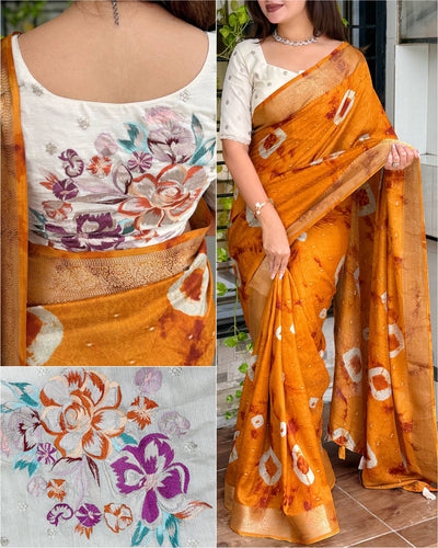Readytowear saree - Shibori Batik Print