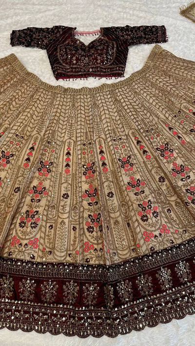 Lahenga Choli - Kasturi Silk (Semi - Stitched)