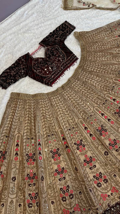 Lahenga Choli - Kasturi Silk (Semi - Stitched)