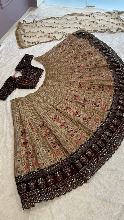 Lahenga Choli - Kasturi Silk (Semi - Stitched)