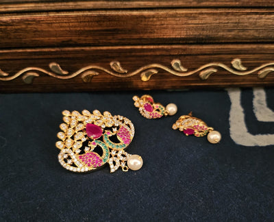 American Diamond Pendant Set
