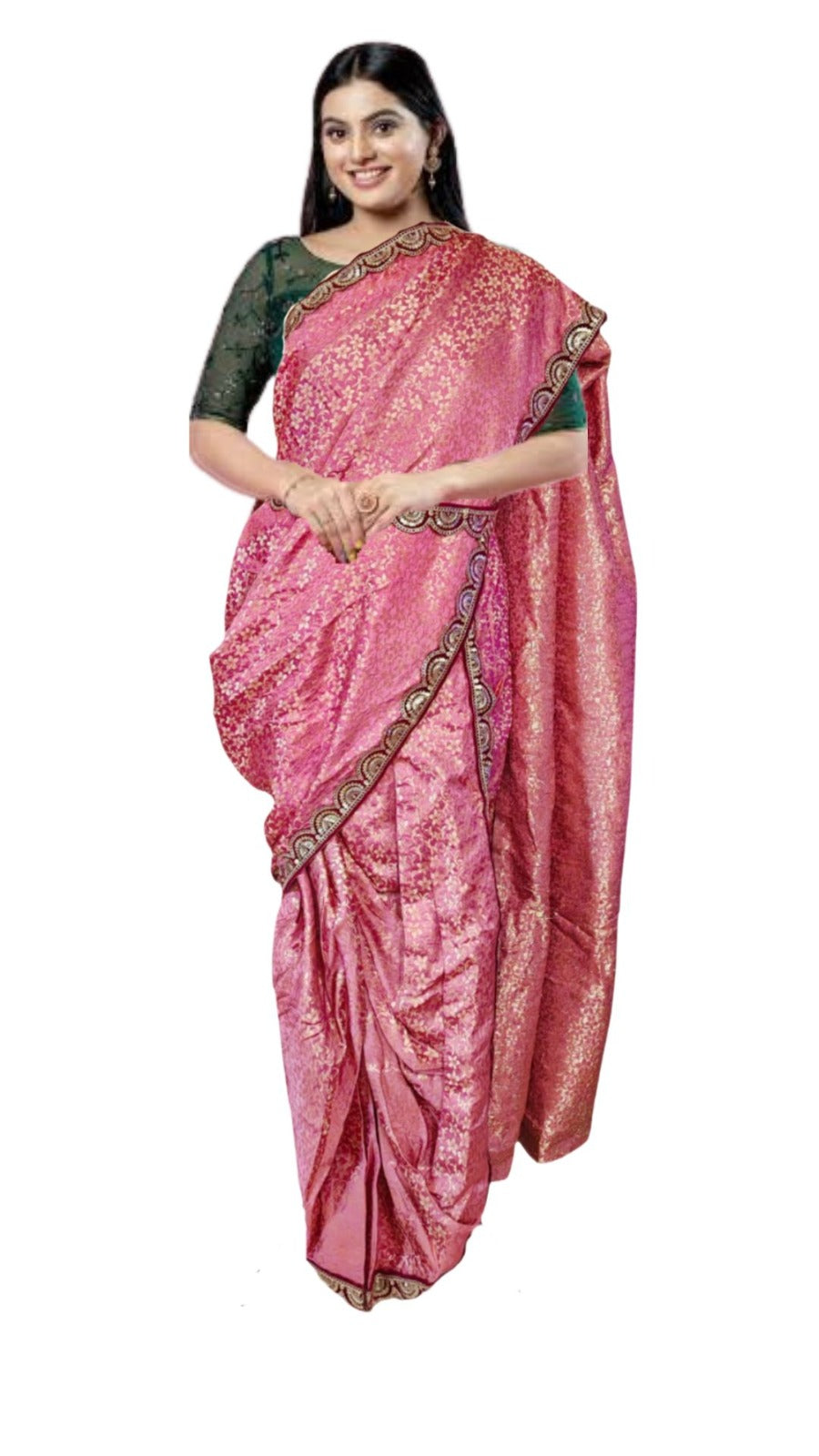 Marathi Stitched BANARASI Nauvari Saree Peshwai