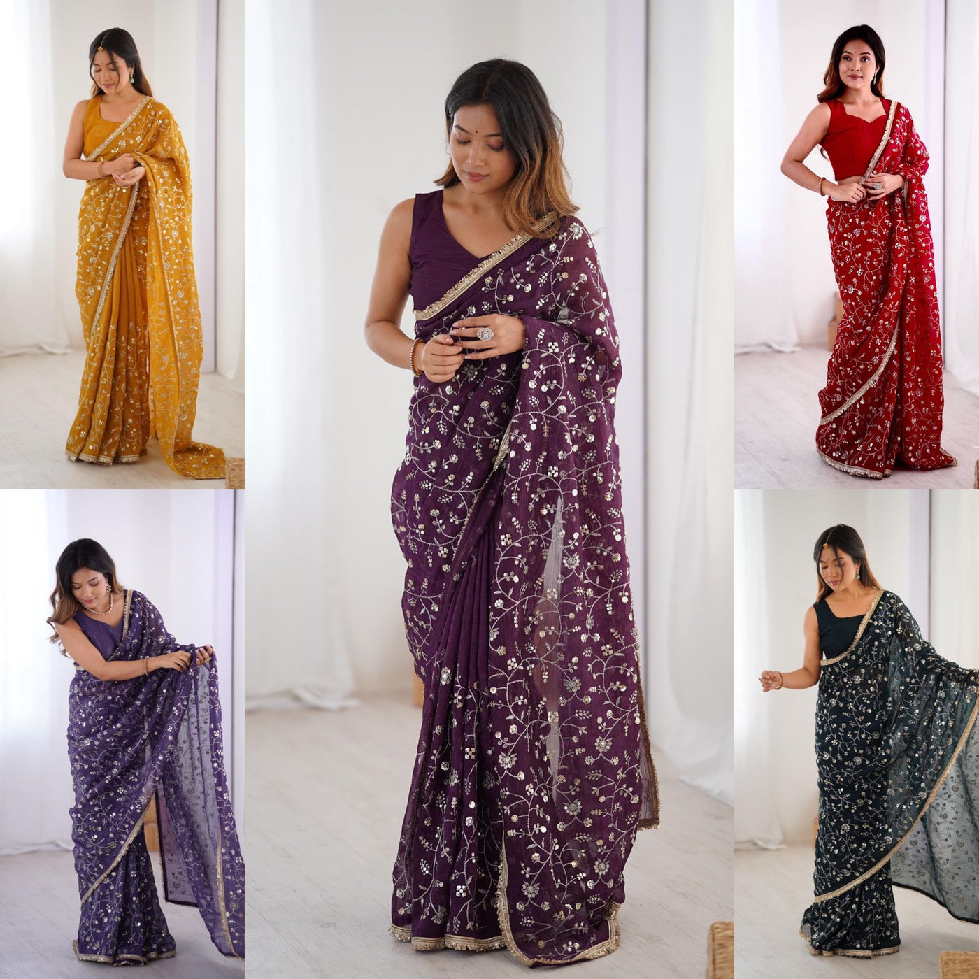 Readytowear saree - Crunchy Silk