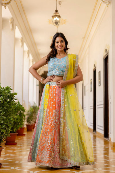Lahenga Choli - Faux Georgette (Semi-stitched)