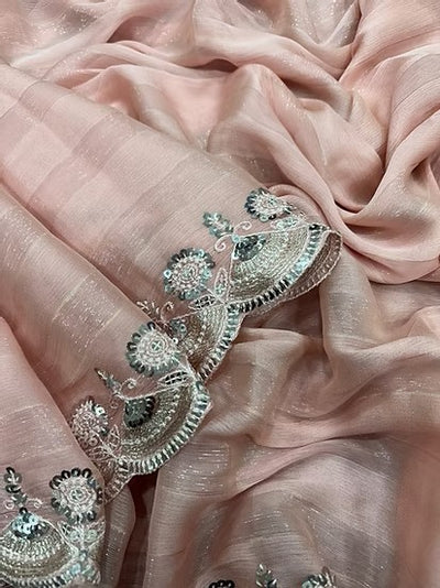 Chiffon with Zari- Ready to wear Saree