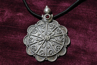 925 Handcrafted Silver Pendant with Brazilian Ruby - Hallmarked Handcrafted collection [SP113] - Shop now at Praagneek.com