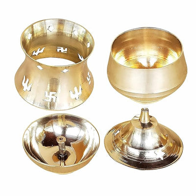 Brass Kapoor Dani - Oil, Camphor Burner