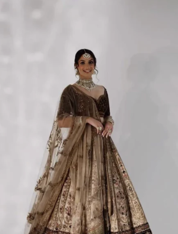 Lahenga Choli - Kasturi Silk (Semi - Stitched)