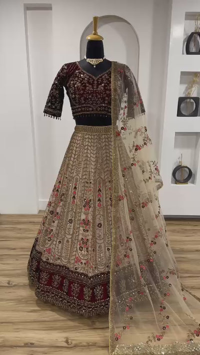 Lahenga Choli - Kasturi Silk (Semi - Stitched)