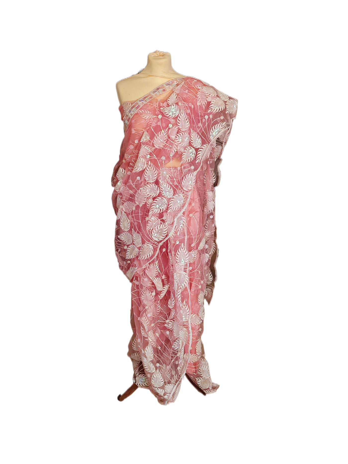 Marathi Stitched NET Nauvari Saree Peshwai - pink
