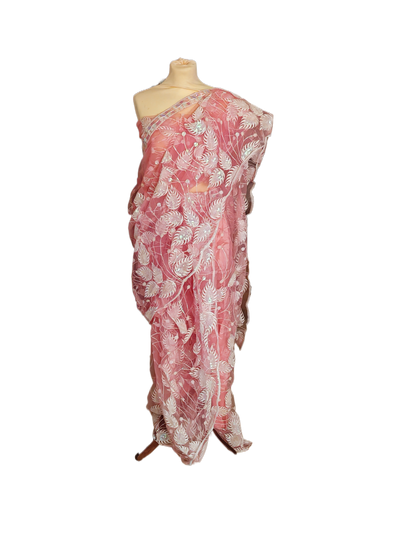 Marathi Stitched NET Nauvari Saree Peshwai - pink