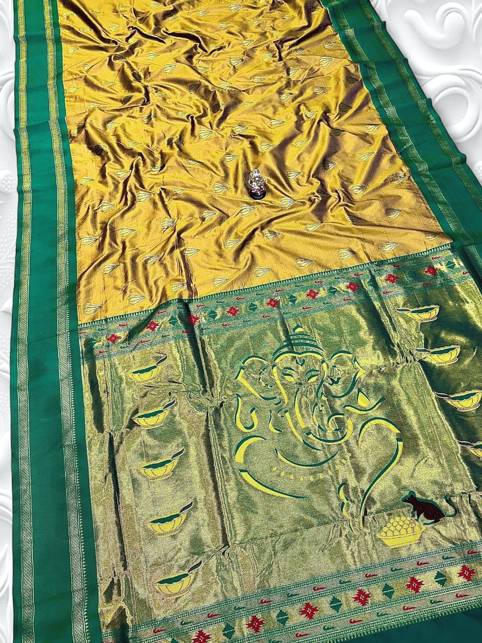 Modak Ganesh Paithani Saree