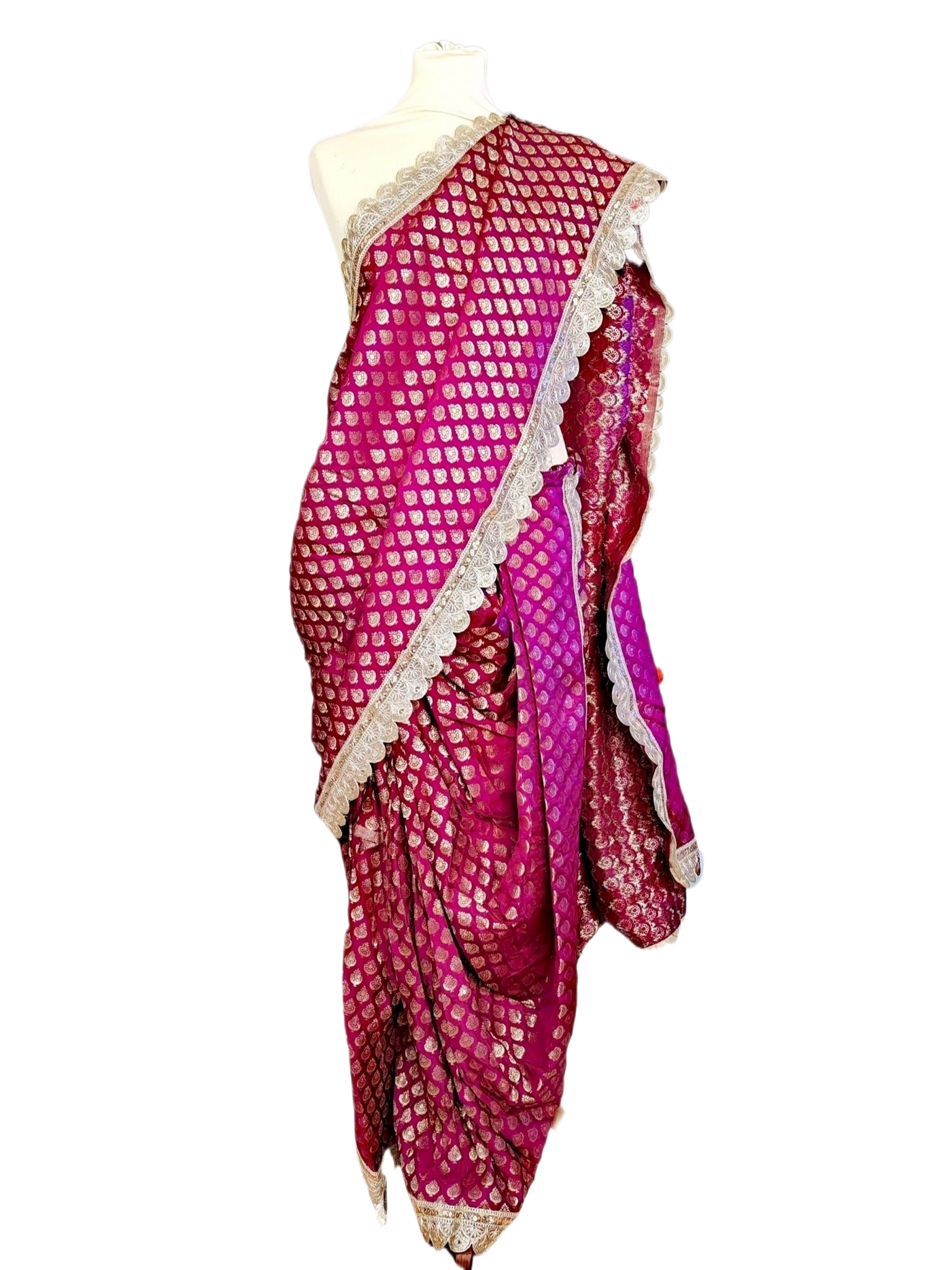 Marathi Stitched BANARASI Nauvari Saree Peshwai