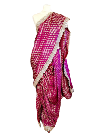 Marathi Stitched BANARASI Nauvari Saree Peshwai