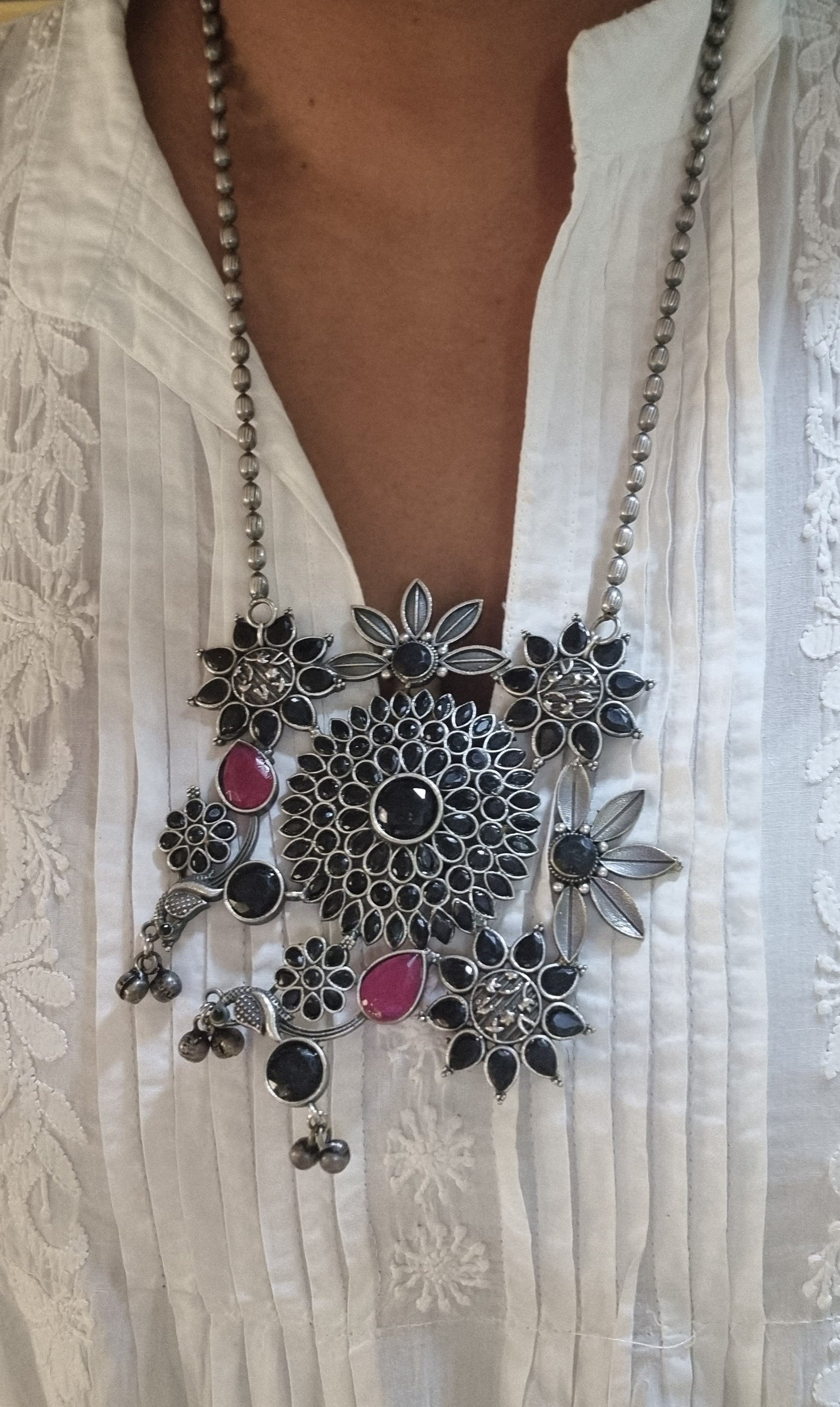Purple - German Silver Necklace Set 28