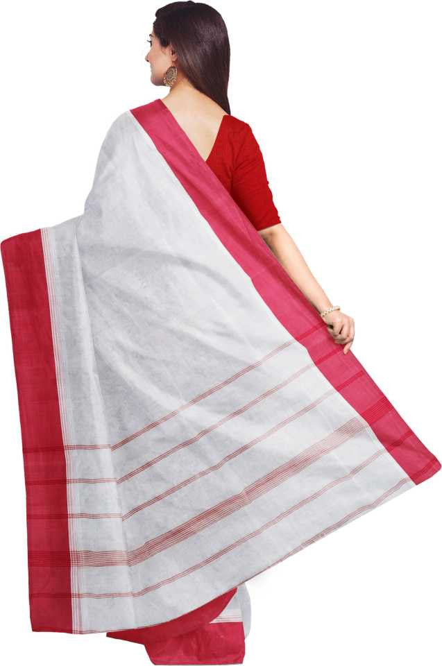 free-redwhite-plainpuja-handloom-bazaar-no-blouse-original-imafw4fsbkmb4gr3.jpeg